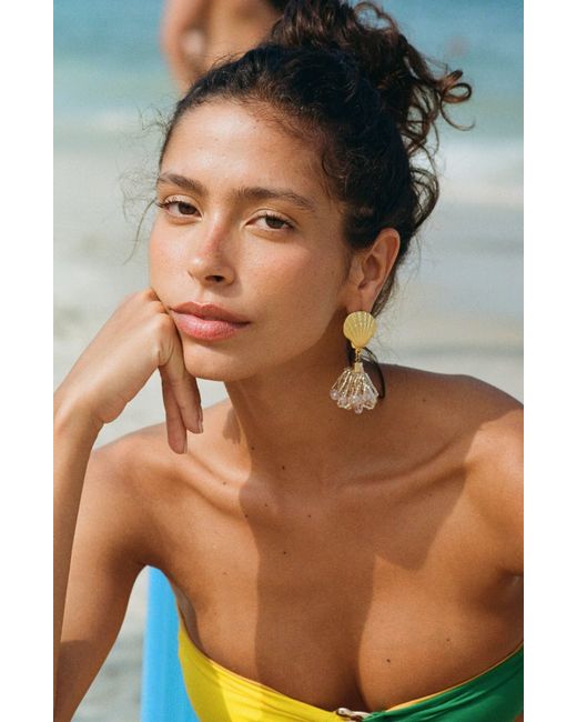 Sccollection Metallic Nellie Tassel & Shell Earrings
