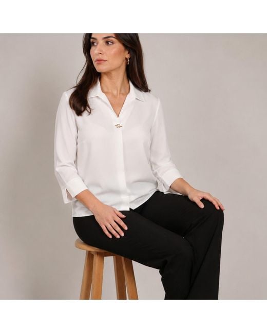 Nuvv Collection White Clasp Blouse