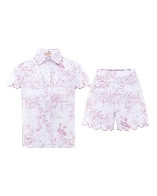 Love Letters X Purple Toile Cap Sleeve Short Pyjama Set