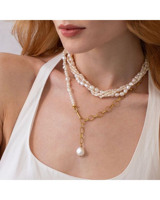 LINYA JEWELLERY Metallic Bera Ocean Pearl Necklace