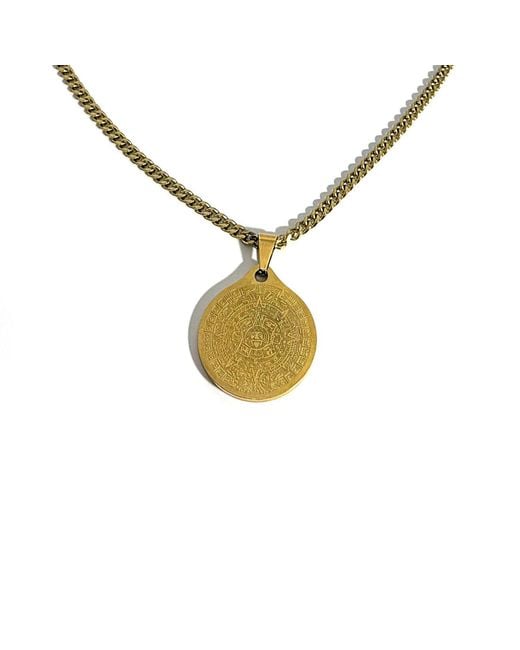 Rachel Nathan Metallic Mayan Calendar Necklace