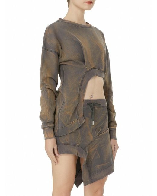 Gao Republic Green Neutrals Sweatshirt Fitted Cut-Out Jersey Acid