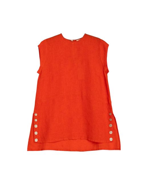 Niza Red Linen Top Cannes