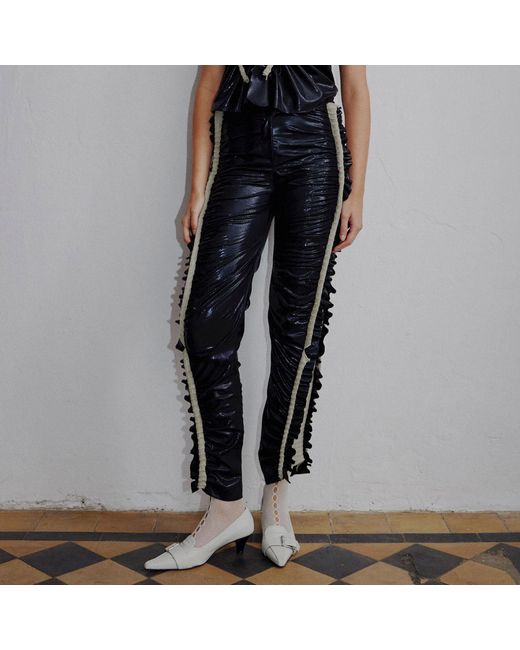 Ccy Currency Blue Frill Pants