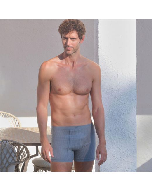 Zd - Zero Defects Gray Helios Diplomatic Fly Front Boxer Egyptian Cotton for men