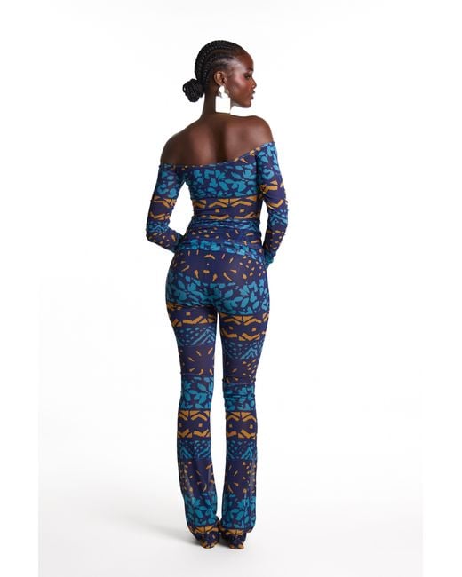 Ofuure Blue Anu Off-Shoulder Top