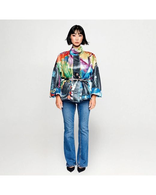 Maxjenny Blue Square Boxy Jacket