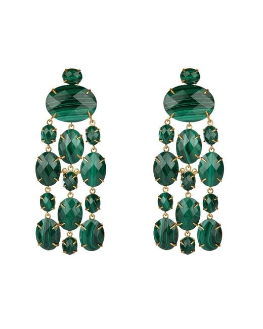Bounkit Green Marysol Earrings Malachite Pierced