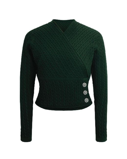 Roch Perel Green Embellished Cable Wrap