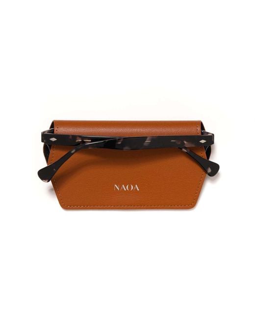 Naoa Brown Slim Glasses Case Cognac