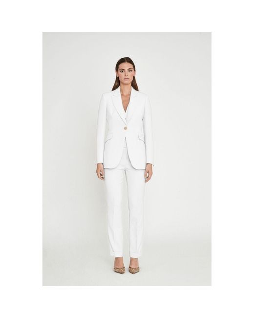 The Extreme Collection White Single-Button Tailored Blazer Atelier