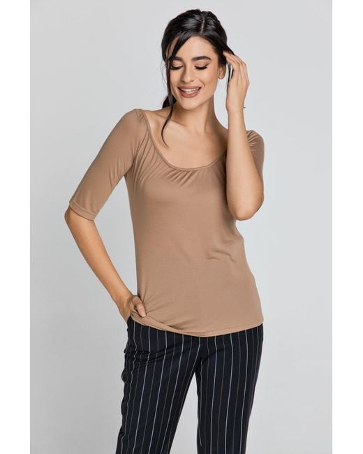 Conquista Natural Neutrals Short Sleeve Light Top