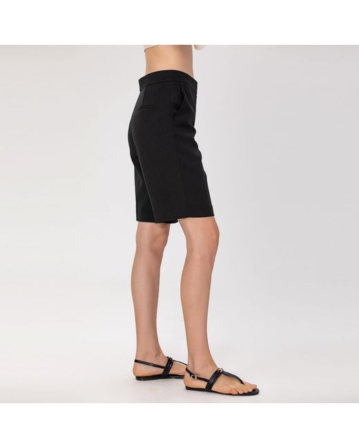 Smart and Joy Black Minimalist Bermuda Shorts