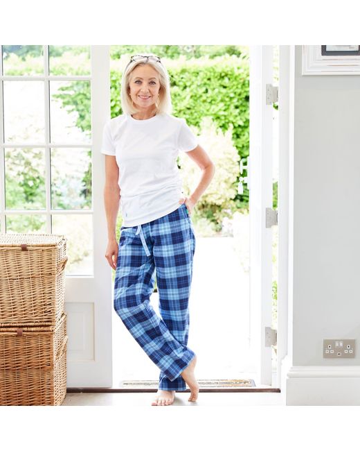 Lounge Blue Soft, Breathable Organic Brushed Cotton Loungewear Trousers