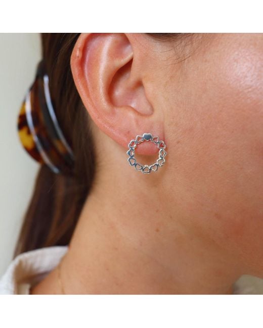 FV Jewellery Metallic Love Goes Round Circle Of Hearts Petite Studs