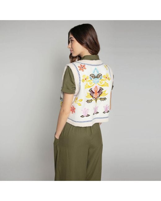 Nooki Design Natural Cassidy Embroidered Gilet