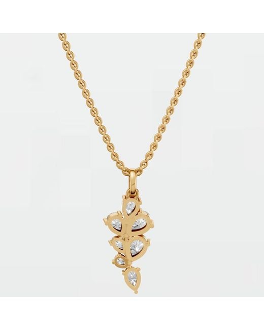 Aya Fine Jewelry Metallic Pear Cut Lab Diamond Leaf Bridal Pendant