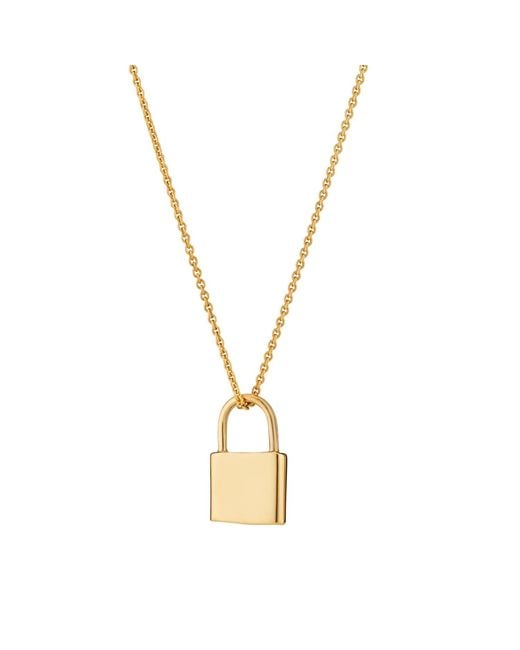 Posh Totty Designs Metallic Yellow Gold Plated Padlock Charm Necklace
