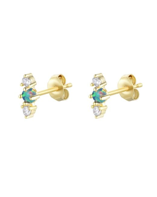 KAMARIA Blue Stars Align Opal Cluster Stud Earrings