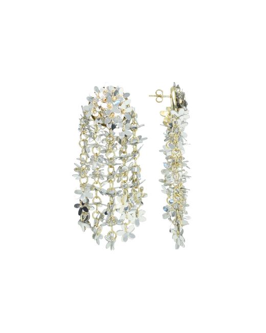 LOTT.gioielli White Sequin Flower Rain Earrings