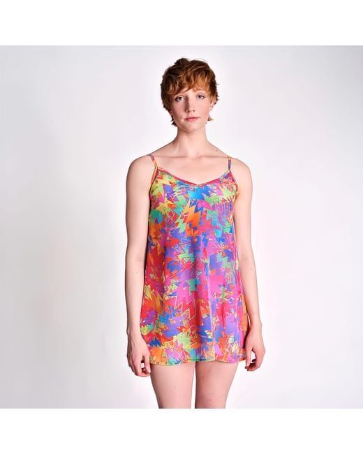 Any Old Iron Red Pastel Lightning Short Dress