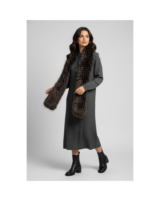 Saachi Brown Faux Fur Statement Scarf