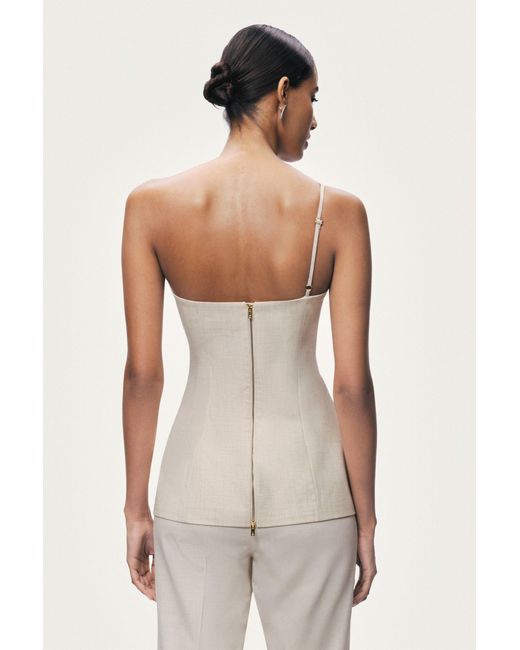 Nocturne Natural Asymmetric One-Shoulder Blouse