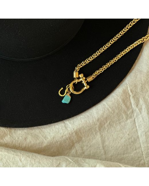 Babaloo Metallic Cable Carabiner Charm Necklace