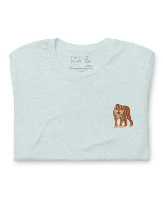 Anchor and Crew Blue Ice Think Ocean Tiger Aspirations Cotton Embroidered T-Shirt