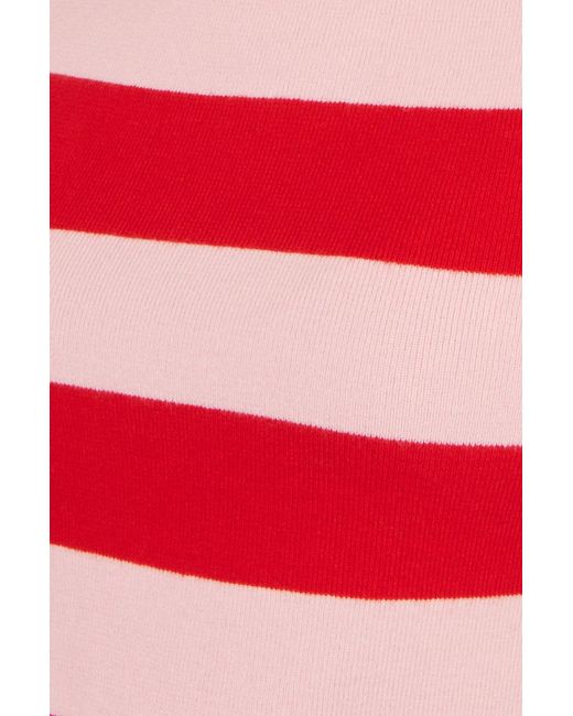 Yumi' Pink Block Stripe Knitted Top With Button Details
