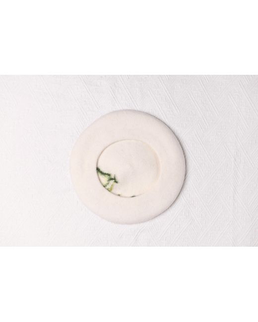 Heartfelt Layers White Avocado Wool Beret