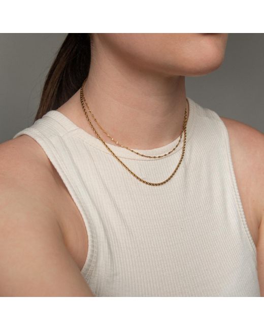 A Weathered Penny Metallic Contrast Layered Necklace