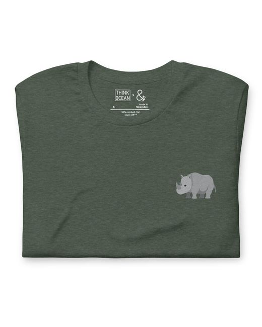 Anchor and Crew Green Forest Think Ocean Rhino Aspirations Cotton Embroidered T-Shirt for men