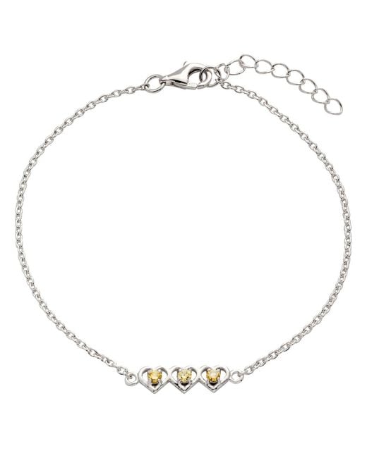 Belinda Jewelz Metallic Citrine Triple Heart Bracelet