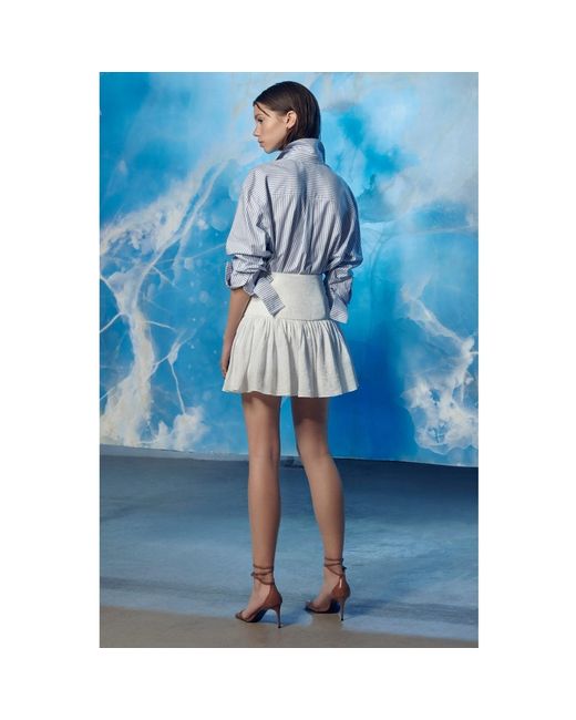 NAZLI CEREN White Lola Ruffled Mini Skirt