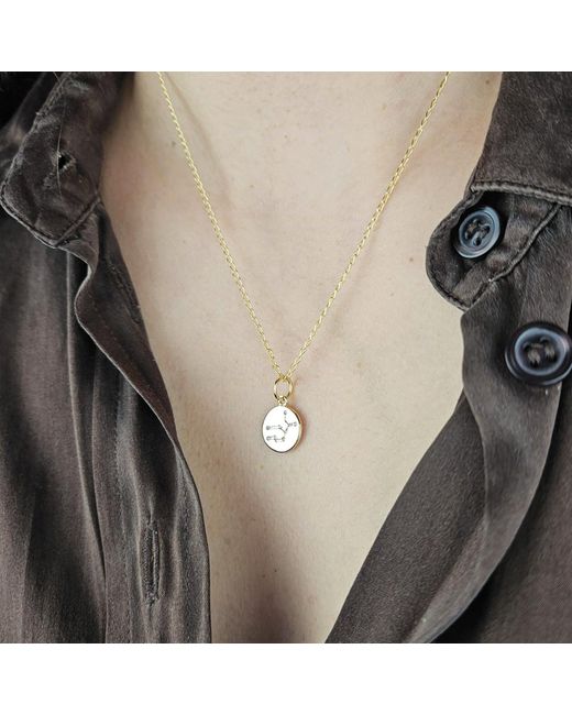 Harfi Metallic Virgo Plated Constellation Star Map Pendant Charm Necklace