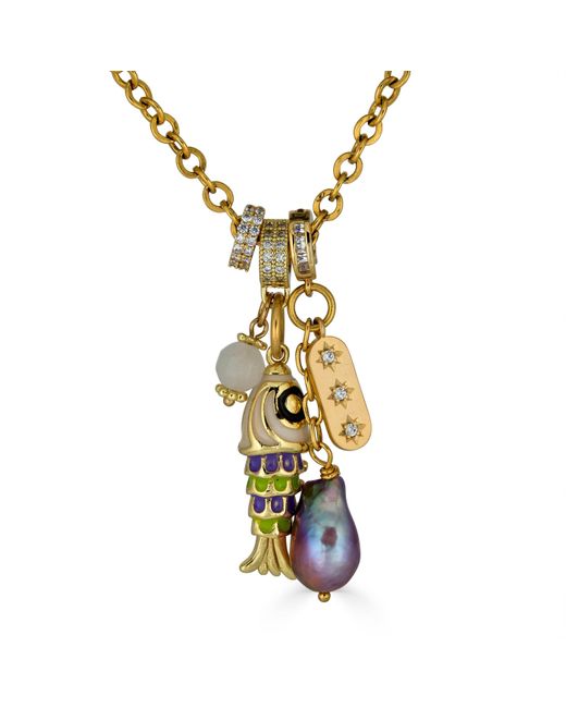 Loni Paul Jewelry Metallic Fish & Pearl Charm Necklace