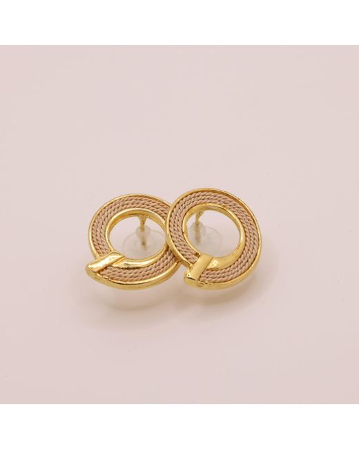 Nart Nature Making Art Metallic The Spiral Buriti Natural Fiber Earrings