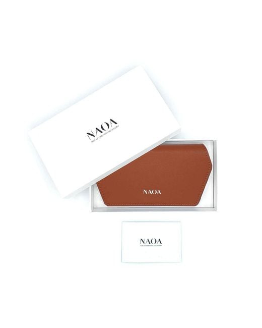 Naoa Brown Slim Glasses Case Cognac