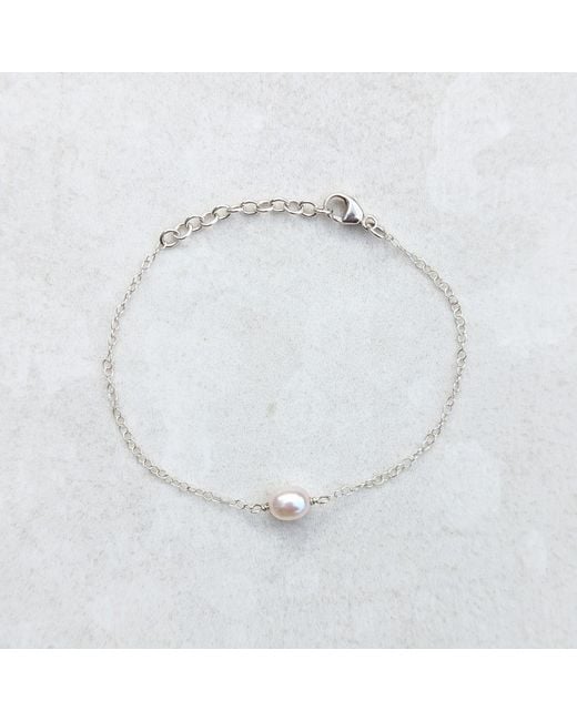 Kiri & Belle White Mini Cara Single Pearl Sterling Bracelet