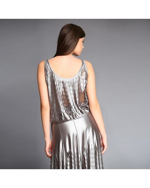 Silvia Serban Gray Laser Cut Top