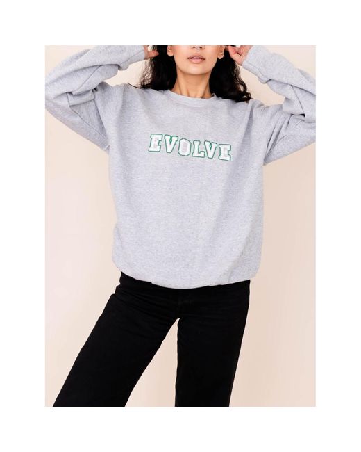 Nooltrends Gray Evolve Varsity Embroidered Sweatshirt for men