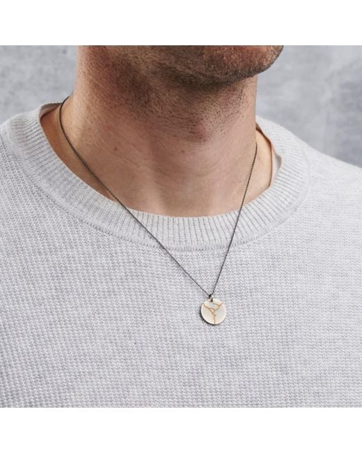 Posh Totty Designs Metallic Men's Kintsugi Disc Necklace for men