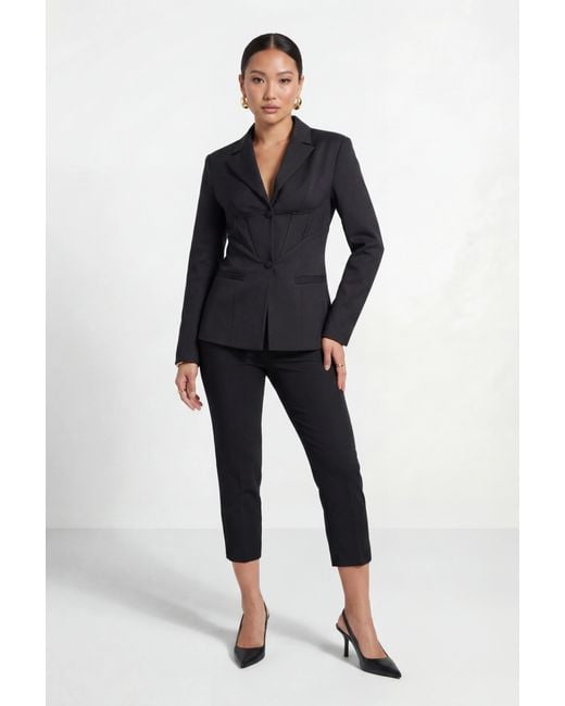 The Gt Atelier Black Corset Tailored Blazer