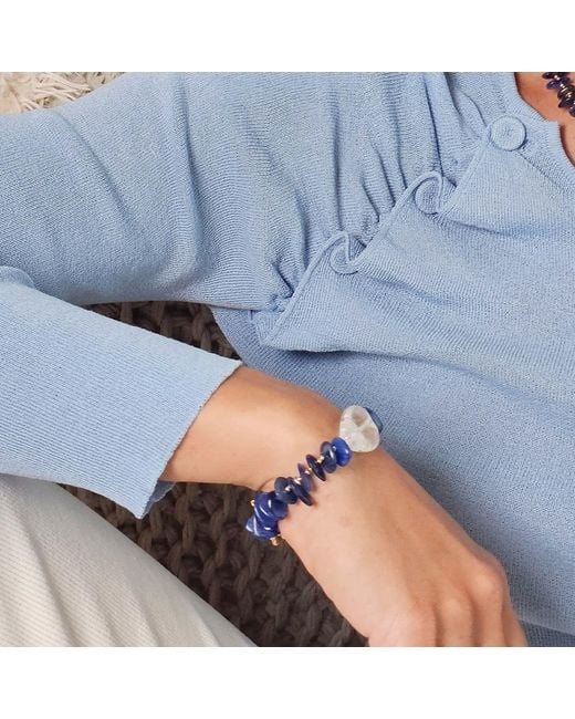 Farra Blue Kyanite With Heart Quartz Bracelet