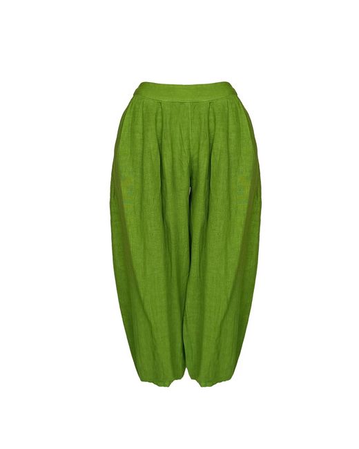 Haris Cotton Green Linen Balloon Pants