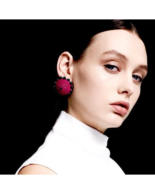 PINAR OZEVLAT Purple Dome Studs