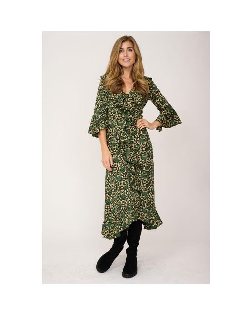 At Last Green Felicity Midi Dress Winter Sage