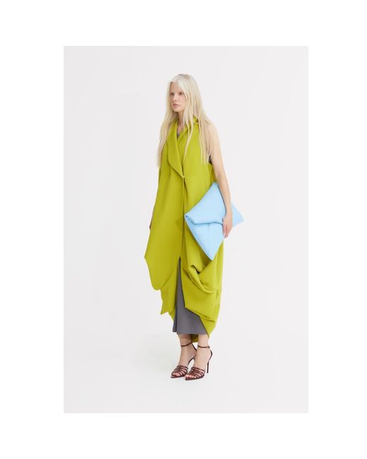Julia Allert Yellow Long Double Breasted Blazer Vest