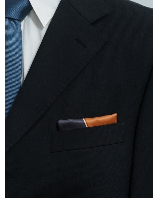 Lost Pattern Orange Modular Silk Pocket Square for men